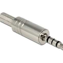DELOCK Βύσμα 3.5mm Stereo, 4 pin, Bend Protection, metal, ασημί Ήχος 3.5mm
