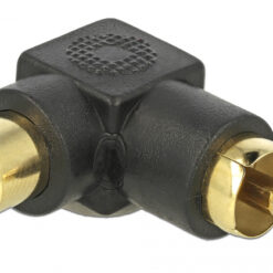 DELOCK αντάπτορας 66168 RCA αρσενικό σε RCA θηλυκό, γωνιακός, μαύρος Ήχος RCA