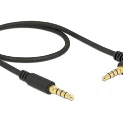 DELOCK Καλώδιο Jack stereo σε Jack stereo 4pin 3.5mm, 90°, μαύρο, 1m Ήχος 3.5mm