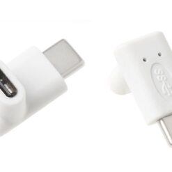 POWERTECH αντάπτορας USB-C αρσενικό σε θηλυκό CAB-U099, 90°, λευκός USB-C (Type-C) USB-C