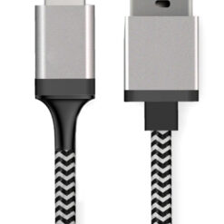 POWERTECH καλώδιο USB σε USB-C CAB-U130, 8mm tip, 25W, 1.5m, μαύρο-γκρι USB-C (Type-C) USB-C
