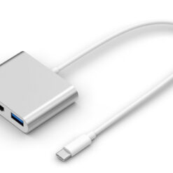 POWERTECH docking station CAB-UC004, 3 θυρών, USB-C σύνδεση, ασημί Docking Station Docking Station