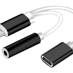 POWERTECH αντάπτορας USB-C σε USB-C & 3.5mm θηλυκό CAB-UC030, λευκός USB-C (Type-C) USB-C