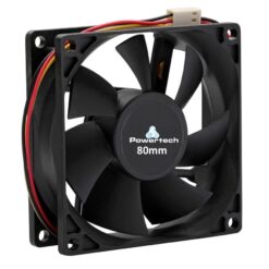 POWERTECH ανεμιστήρας PT-155, 80 x 80 x 25mm, 12V, 3pin & 4 βίδες PC & Αναβάθμιση Fan
