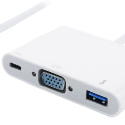 POWERTECH docking station PTH-035, 3 θυρών, USB-C σύνδεση, λευκό Docking Station Docking Station