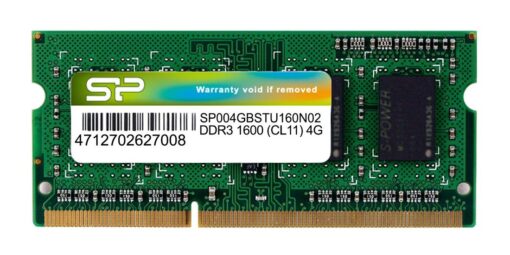 SILICON POWER Μνήμη DDR3 SODimm, 4GB, 1600MHz, PC3-12800, CL11 PC & Αναβάθμιση 4GB