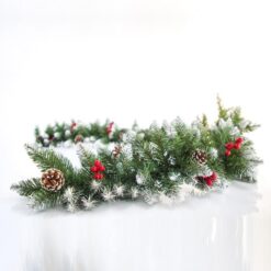 ΚΛΑΔΙ ΧΙΟΝΙΣΜΕΝΟ ΜΕ BERRY ΚΑΙ ΚΟΥΚΟΥΝΑΡΕΣ, 200cm Χριστουγεννιάτικα Είδη Δέντρα - Στεφάνια - Κλάδες - Τρέσσες - Λουλούδια