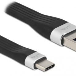 DELOCK καλώδιο USB 3.2 σε USB-C 85771, 3A, 5Gbps, FPC, 13.5cm, μαύρο USB-C (Type-C) USB-C 2