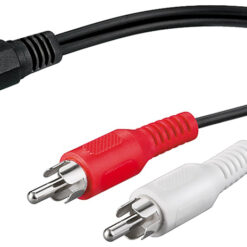 GOOBAY καλώδιο 3.5mm θηλυκό σε 2x αρσενικό RCA 50092, 0.2m, μαύρο Ήχος 3.5mm