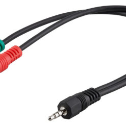 GOOBAY καλώδιο 3.5mm AUX 4-pin σε 2x AUX 3-pin 50467, 0.3m, μαύρο Ήχος 3.5mm
