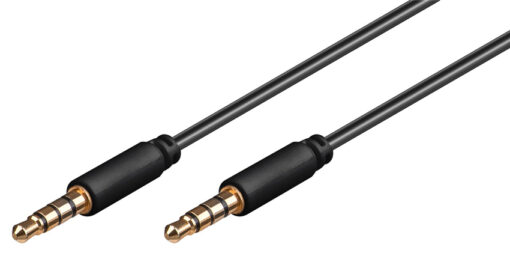 GOOBAY καλώδιο ήχου 3.5mm 63828, 4 pin stereo, copper, 1.5m, μαύρο Ήχος 3.5mm