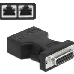 DELOCK αντάπτορας D-Sub 15 Pin σε 2x RJ45 66806, μαύρος Διάφορα Δικτύου -