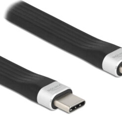 DELOCK καλώδιο USB 3.2 Gen 2 Type-C 85770, 10Gbps, 3A, FPC, flat, 13.5cm USB-C (Type-C) USB-C