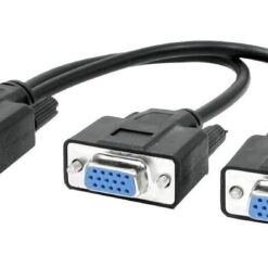 POWERTECH splitter VGA 15pin HD Male σε 2x Female, 0.2m, μαύρο KVM - Splitter - Switch KVM - Splitter - Switch