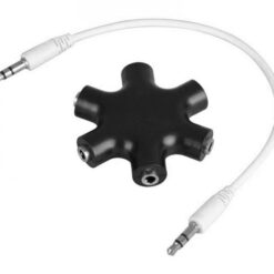 POWERTECH αντάπτορας 6x 3.5mm θηλυκό CAB-J054, με καλώδιο 3.5mm, μαύρος Ήχος 3.5mm
