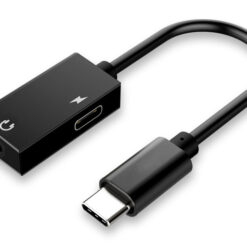 POWERTECH αντάπτορας USB-C σε USB-C & 3.5mm CAB-UC053, μαύρος USB-C (Type-C) USB-C