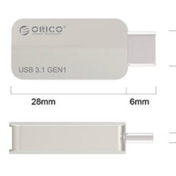 ORICO αντάπτορας USB-C σε USB 3.1 CTA2, 5Gbps, 3A, ασημί USB-C (Type-C) USB-C 2
