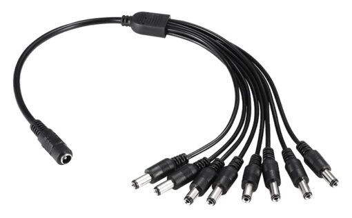 FOLKSAFE splitter DC1F8M, 1 θηλυκό σε 8 αρσενικά, 5.5×2.1mm, 4τμχ Κάμερες Ασφαλείας Κάμερες Ασφαλείας