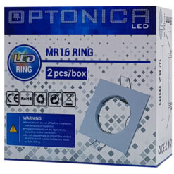 OPTONICA μεταλλικό πλαίσιο spot για MR16 5074, χωνευτό, 82x82x25mm, 2τμχ Παρελκόμενα Φωτισμού Παρελκόμενα Φωτισμού 2