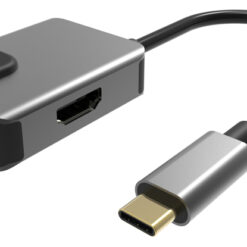 POWERTECH docking station PTH-053, 3 θυρών, USB-C, 65W PD, 4K, γκρι Docking Station Docking Station