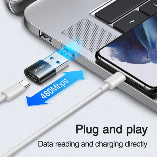 JOYROOM αντάπτορας USB σε USB USB-C S-H152, 480Mbps, μαύρος, 2τμχ USB-C (Type-C) USB-C 2