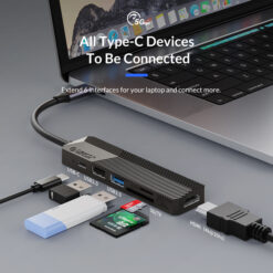 ORICO docking station MDK-6P, 6 θυρών, USB-C σύνδεση, 55W PD, 4K, μαύρο Docking Station Docking Station 2