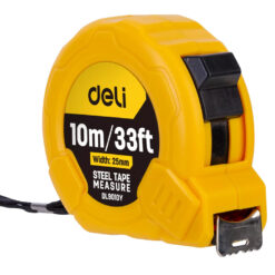 DELI μέτρο DL9010Y, με κλείδωμα & clip ζώνης, 10m/33ft x 25mm Service & Εργαλεία Εργαλεία