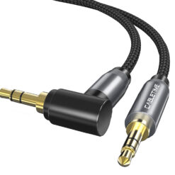 CABLETIME καλώδιο ήχου 3.5mm CT-P11RGN, γωνιακό, AUX, 1.8m, μαύρο Ήχος 3.5mm