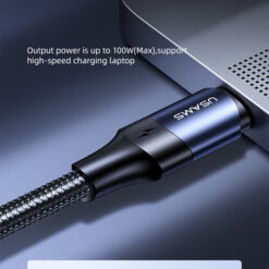 USAMS καλώδιο USB-C US-SJ526, 100W/5A, PD, 3m, μαύρο USB-C (Type-C) USB-C 2