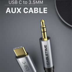 CABLETIME καλώδιο USB-C σε 3.5mm CT-CMAUDIO, AUX, 1.8m, μαύρο USB-C (Type-C) USB-C 11