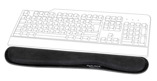 DELOCK στήριγμα καρπού για πληκτρολόγιο/laptop 12558, 20x85x465mm, μαύρο Mouse Pad Mouse Pad 2