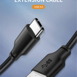 CABLETIME καλώδιο USB-C σε USB CMAMN, 3A, 5Gbps, 1m, μαύρο USB-C (Type-C) USB-C 2
