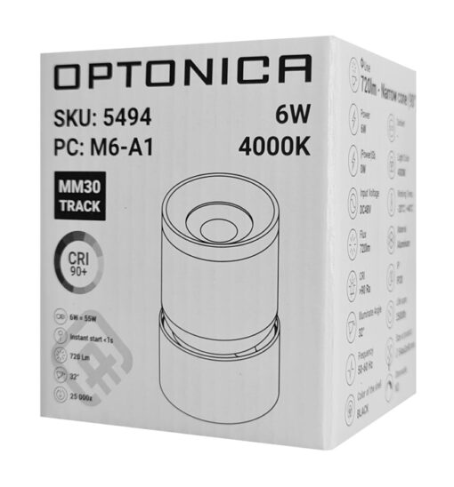 OPTONICA LED μαγνητικό φωτιστικό 5494, 6W, 4000K, μεταλλικό, μαύρο Σπίτι & Gadgets Μαγνητικό φωτιστικό 2