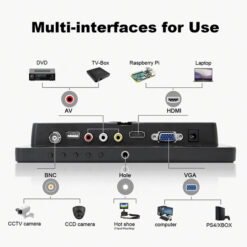 POWERTECH οθόνη LED PT-1108 8" 1024×768, IPS, HDMI/VGA/AV/BNC/USB, μαύρη PC & Αναβάθμιση 8 2