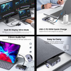 ORICO docking station DM-5P, 5 θυρών, USB-C σύνδεση, 100W PD, 4K, μαύρο Docking Station Docking Station 2