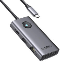 ORICO docking station PW11-6PR, 6 θυρών, USB-C σύνδεση, 100W PD 4K, γκρι Docking Station Docking Station