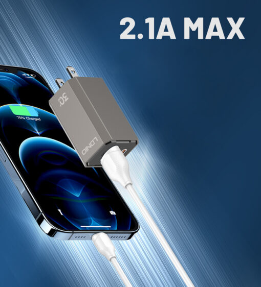 LDNIO καλώδιο Lightning σε USB LS371, 2.1A, 1m, λευκό USB USB 2