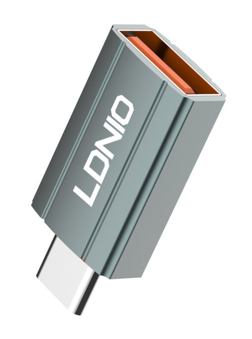 LDNIO αντάπτορας USB-C σε USB LC140, αρσενικό σε θηλυκό, γκρι USB-C (Type-C) USB-C