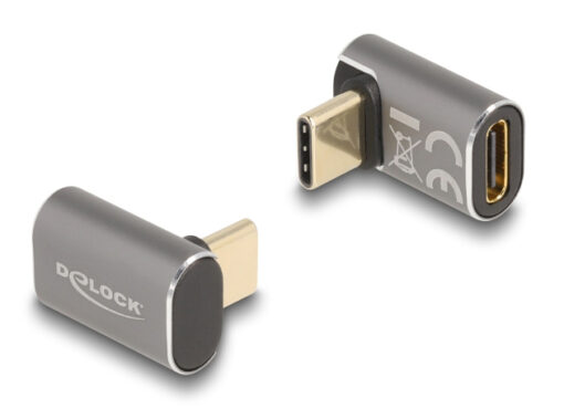 DELOCK αντάπτορας USB-C 60054, αρσενικό σε θηλυκό, 100W, 40Gbps, γκρι USB-C (Type-C) USB-C