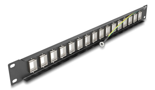 DELOCK Keystone patch panel 66758, 19"/1U, 16x ports, μαύρο Εξοπλισμός IT Patch Panel 2