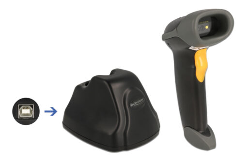 DELOCK barcode scanner 90550, 1D & 2D, ασύρματο, με βάση φόρτισης, μαύρο POS-Barcode Scanners Barcode Scanner 2