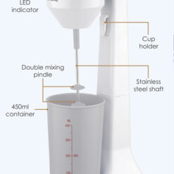 BRUNO Μίξερ ροφημάτων BRN-0033, 2 ταχύτητες,  450ml, 100W, λευκό Ανάδευσης Ανάδευσης 2