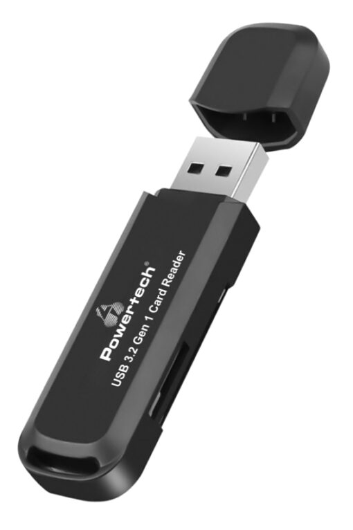 POWERTECH card reader PT-1112 για SD & micro SD, USB 3.2, 5Gbps, μαύρο USB Hubs - Card Readers Card Reader