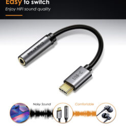 CABLETIME αντάπτορας USB-C σε 3.5mm CT-CMAUDIO, γκρι USB-C (Type-C) USB-C 2