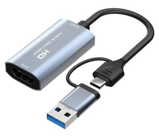 CABLETIME video capture CT-ACHC-AG, HDMI/USB & USB-C, 4K/60Hz, γκρι KVM - Μετατροπείς KVM - Μετατροπείς