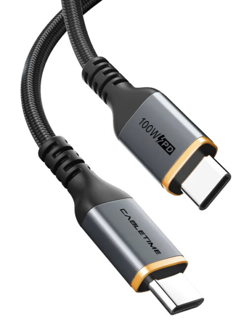 CABLETIME καλώδιο USB-C CT-CM100, 100W PD, 2m, μαύρο USB-C (Type-C) USB-C
