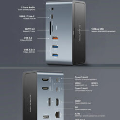 CABLETIME docking station DOCK162-AG2 15 θύρες, M.2 NVME, 4K 100W, γκρι Docking Station Docking Station 2