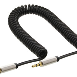 POWERTECH καλώδιο ήχου 3.5mm CAB-J058, spiral, gold plated, 1.8m, μαύρο Ήχος 3.5mm