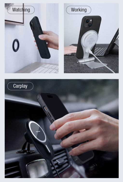 NILLKIN θήκη Super Frosted Shield Pro Magnetic για iPhone 15 Plus, μπλε Mobile APPLE 2