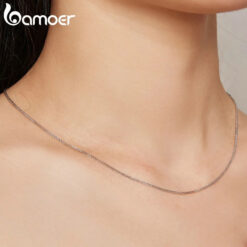 BAMOER αλυσίδα λαιμού Charm SCA019, 45cm, ασήμι 925, ασημί Κοσμήματα - Ρολόγια Κολιέ 2